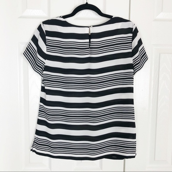 Chico’s Striped Black and White Blouse - Picture 2 of 8